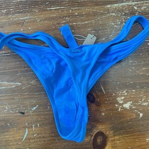 Skims Signature Swim Thong Bikini Bottom - Tide Blue - Size Medium - NWT